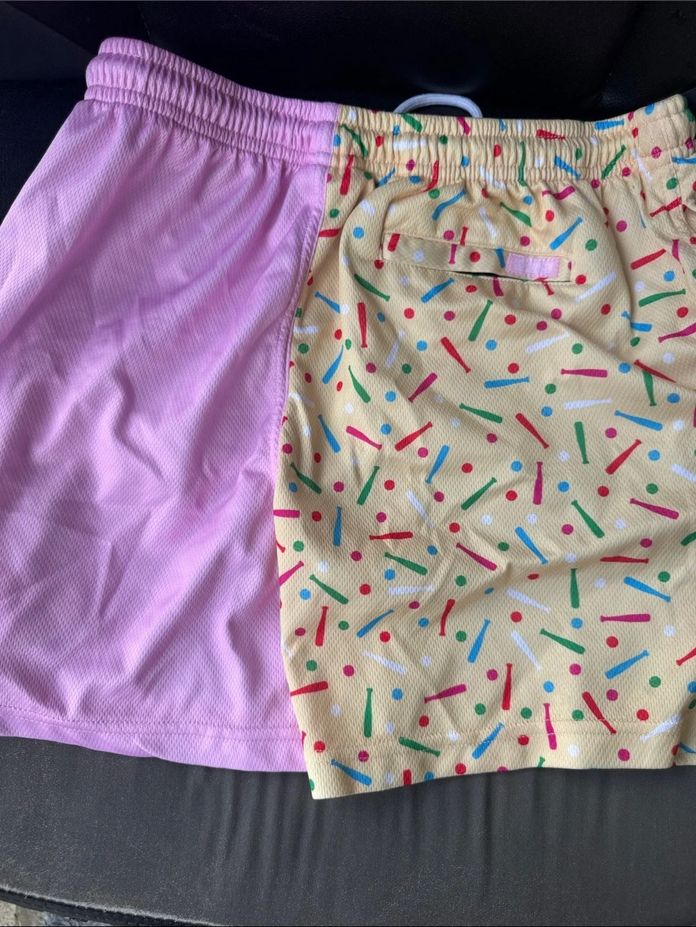 Kids Two-Tone Sprinkles Shorts - Pink & Yellow - Picture 3 of 3